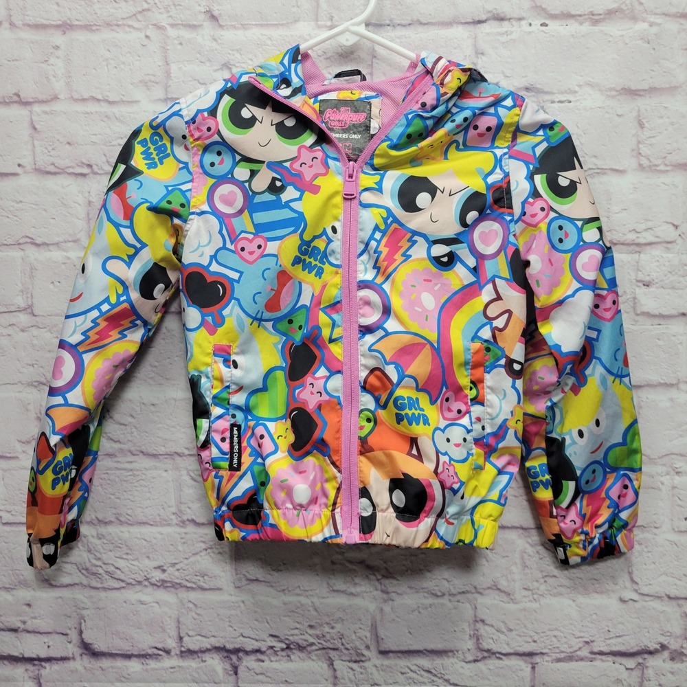 Powerpuff Girls Members Only Jacket Girls‎ Size 6X Cartoon AOP Windbreaker Coat
